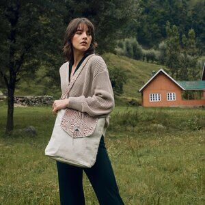 NWT SMOKEY AZTECA LEATHER & HAIRON BAG